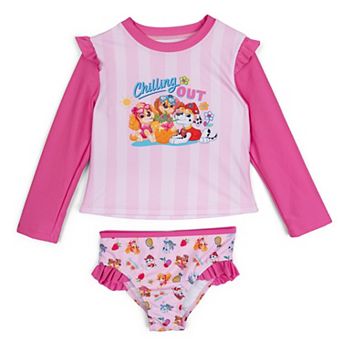 Paw Patrol Swimwear 2 pc Rash Guard and Bikini Bottom Set UPF 50+