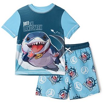 Marvel Rivals Jeff 2 pc Rash Guard and Swim Trunks Set