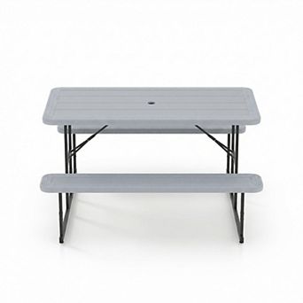 Costway Picnic Table Bench Set for 2-4 People Outdoor Rectangular Camping Dining Table