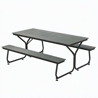 Costway 6FT Picnic Table Bench Set Outdoor HDPE Heavy-Duty Table for 6-8 Person