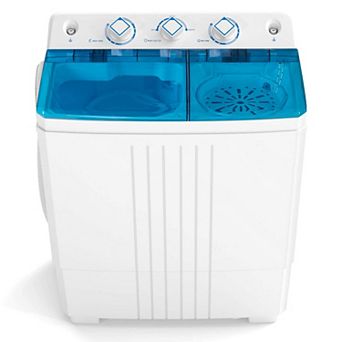 Costway Twin Tub Portable Washing Machine with Drain Pump Timer Control Dorm & RV's