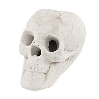 Costway Ceramic Fireproof Fire Pit Skull, Reusable Imitated Human Skull for Gas