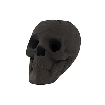 Costway Ceramic Fireproof Fire Pit Skull, Reusable Imitated Human Skull for Gas