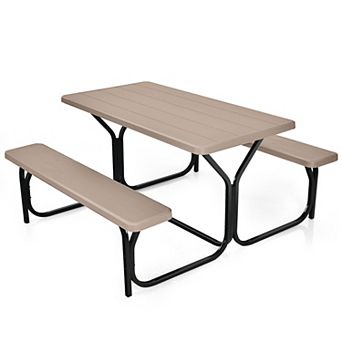 Costway Picnic Table Bench Set Outdoor Backyard Patio Garden Party Dining All Weather