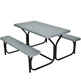 Costway Picnic Table Bench Set Outdoor Backyard Patio Garden Party Dining All Weather
