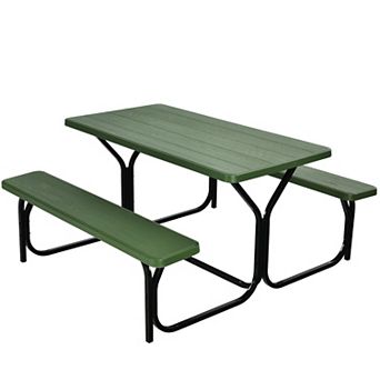 Costway Picnic Table Bench Set Outdoor Backyard Patio Garden Party Dining All Weather