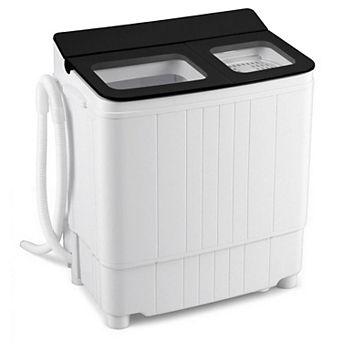Costway 18 lbs Mini Laundry Machine with 11 LBS Washer&7 LBS Spinner Combo, Twin Tub Washer