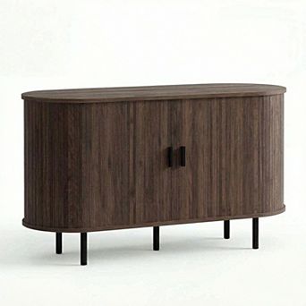 Costway 47" Fluted Sideboard Buffet Cabinet Coffee Bar Console Table with Metal Legs