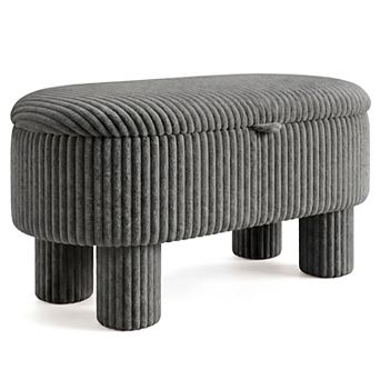 Costway 42” Storage Ottoman Bench with Hidden Storage Compartment & Legs for Living Room