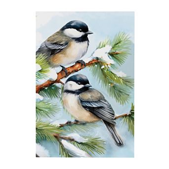 Evergreen Snowbirds Chickadees Wall Decor