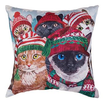 C&F Home Cats In Hats Indoor/Outdoor Christmas Throw Pillow