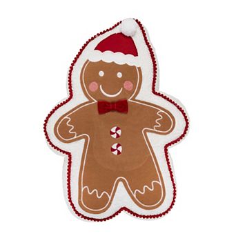C&F Home Gingerbread Man Shaped Decorative Throw Pillow