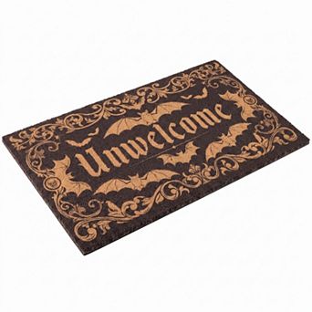 Gothic Unwelcome Door Mat Cobweb Decor Durable Coir Non Slip Outdoor