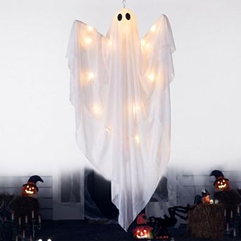 Hanging Light Up Ghost Decoration With Timer LED For Indoor Outdoor Halloween Party