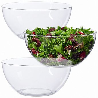 10 Inch Clear Reusable Serving Bowls Set Of 3 BPA Free