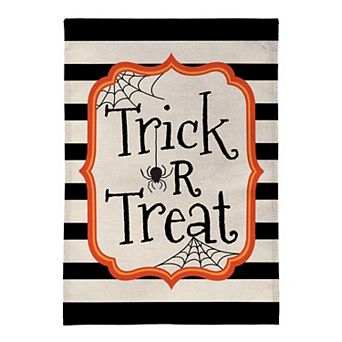 Evergreen Trick or Treat Burlap House Flag