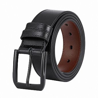 Genuine Leather Men's Belt Zinc Alloy Prong Buckle Casual Work Dress Wear