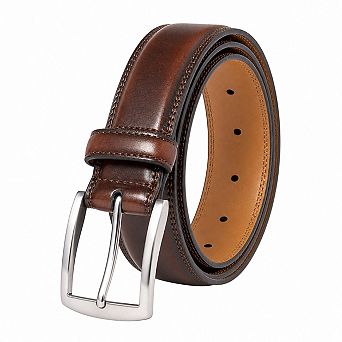 Genuine Leather Mens Dress Belt Single Prong Buckle Versatile Casual Work Wear