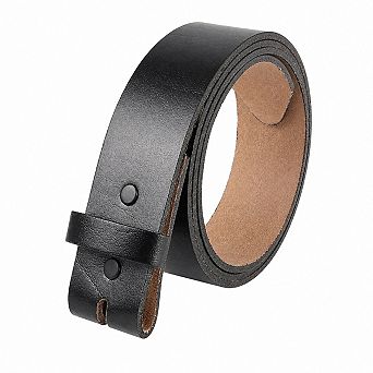 Men Full Grain Cowhide Leather Snap On Interchangeable Buckle Jean Belt