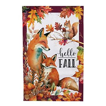 Evergreen Fox Family Double-Sided House Flag