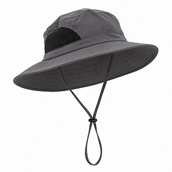 UPF 50+ Waterproof Wide Brim Sun Hat UV Protection Foldable Chin Strap for Hiking Fishing Beach