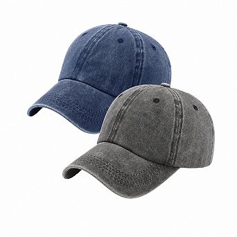 2 Packs Vintage Washed Distressed Unisex Cotton Dad Baseball Cap