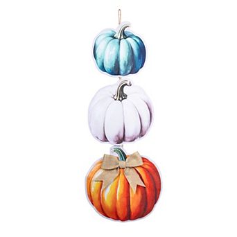 Evergreen Pumpkin & Leaves 3-in-1 Wall Decor