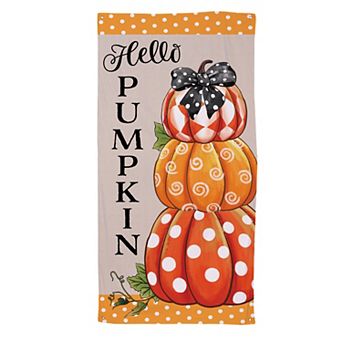 Evergreen Patterned Pumpkins Door Cover