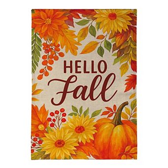 Evergreen Fall Floral Bloom Garden Flag