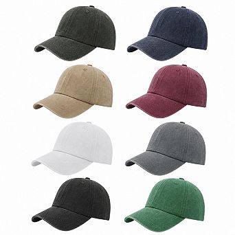 8 Pack Vintage Washed Distressed Plain Dad Hats Unisex Cotton Baseball Caps