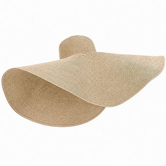 Oversized Wide Brim Straw Sun Hat Foldable UV Protection Beach Floppy Hat