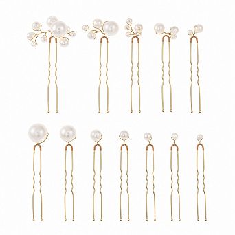 12 pc Handmade Bridal Wedding Pearl Hair Pins Vintage Hair Accessories