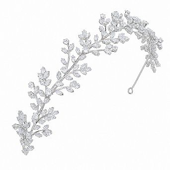 Cubic Zirconia Bridal Headband Platinum Plated Hair Accessories Wedding Party Gift