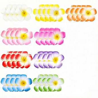 36 Pack Foam Plumeria Flower Hair Clips Tropical Beach Wedding Party Accessories