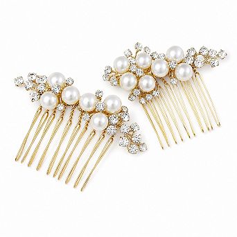 Bridal Crystal Rhinestone Hair Comb Set Wedding Hairpiece For Women Bridesmaids