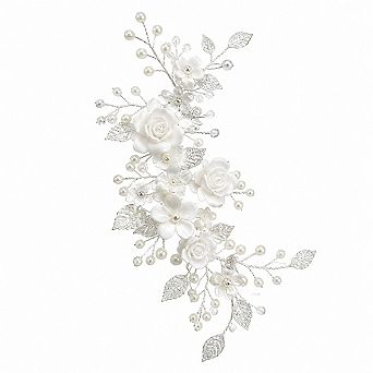 Silver Crystal Floral Bridal Wedding Hair Vine Rhinestone Headpiece