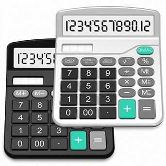 2-Pack Desktop Calculators Dual Power 12 Digit Large Display Big Button