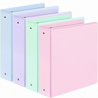 4-Pack Three Ring Binders With Pockets Durable PVC-free School Office