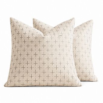 Woven Textured Polyester Throw Pillow Covers Farmhouse Rustic Home Decor