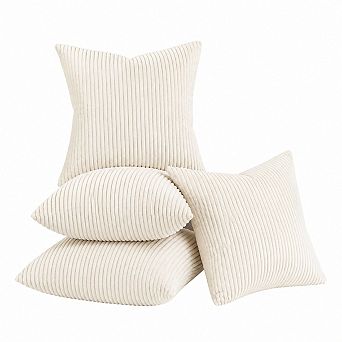 Soft Corduroy Decorative Pillowcases Invisible Zipper Durable Skin Friendly Home Decor