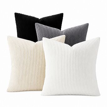 Corduroy Throw Pillow Covers Soft Modern Double Sided Geometric Home Decor