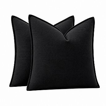 Linen Cotton Boho Farmhouse Pillow Covers Flange Edge Hidden Zipper Home Decor