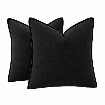 Boho Farmhouse Neutral Linen Cotton Throw Pillow Covers Flange Edge Hidden Zipper Home Decor