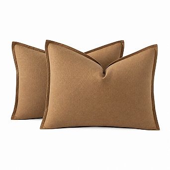 Boho Farmhouse Neutral Linen Cotton Throw Pillow Covers Set of 2 for Home Decor Living Room Couch