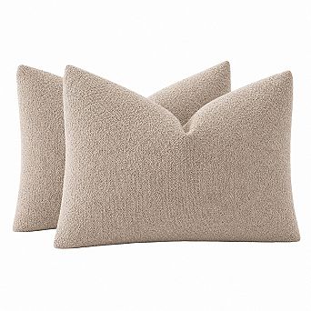 Textured Boucle Throw Pillow Covers Neutral Accent Home Decor Versatile Cozy Living Room Essentials