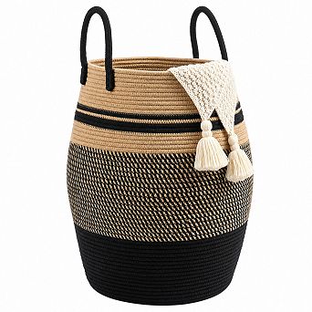 105L Extra Large Woven Cotton Laundry Hamper Tall Portable Storage Basket
