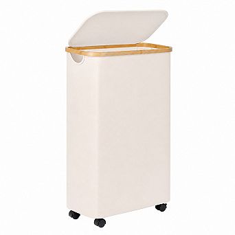 Collapsible Waterproof Laundry Basket With Wheels Removable Lid Space Saving Narrow Storage Hamper