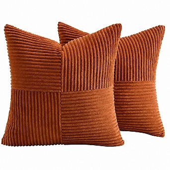 2 Packs Corduroy Throw Pillow Covers Boho Farmhouse Fall Home Decor Soft Textured Cushion Cases