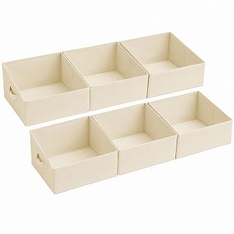 Collapsible Fabric Storage Baskets 6 Pack Shelf Organizer With Handles For Closet Home