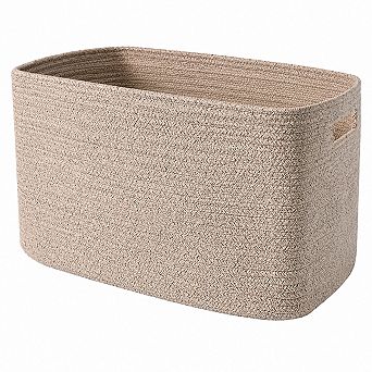 Woven Cotton Rope Storage Basket Large Capacity With Handles For Blankets Clothes Laundry